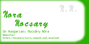 nora mocsary business card