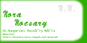 nora mocsary business card